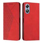 For OPPO A17 Diamond Splicing Skin Feel Magnetic Leather Phone Case(Red) - 1