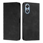 For OPPO A17 Diamond Splicing Skin Feel Magnetic Leather Phone Case(Black) - 1