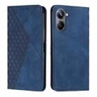 For Realme 10 4G Diamond Splicing Skin Feel Magnetic Leather Phone Case(Blue) - 1