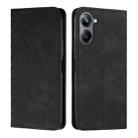 For Realme 10 4G Diamond Splicing Skin Feel Magnetic Leather Phone Case(Black) - 1