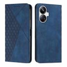 For Realme 10 Pro+ Diamond Splicing Skin Feel Magnetic Leather Phone Case(Blue) - 1