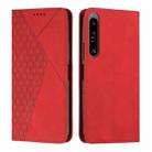 For Sony Xperia 1 IV Diamond Splicing Skin Feel Magnetic Leather Phone Case(Red) - 1