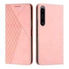 For Sony Xperia 1 IV Diamond Splicing Skin Feel Magnetic Leather Phone Case(Rose Gold) - 1