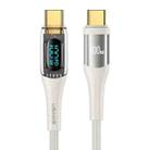 USAMS Type-C to Type-C PD100W Aluminum Alloy Transparent Digital Display Fast Charge Data Cable, Cable Length:1.2m(Beige) - 1