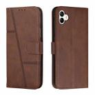 For Samsung Galaxy A04e Stitching Calf Texture Buckle Leather Phone Case(Brown) - 1