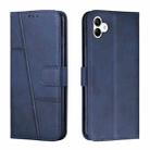 For Samsung Galaxy A04e Stitching Calf Texture Buckle Leather Phone Case(Blue) - 1