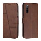 For Sony Xperia 10 IV Stitching Calf Texture Buckle Leather Phone Case(Brown) - 1
