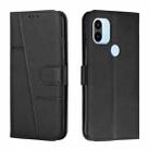 For Xiaomi Redmi A1+ Stitching Calf Texture Buckle Leather Phone Case(Black) - 1