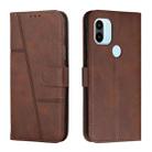 For Xiaomi Redmi A1+ Stitching Calf Texture Buckle Leather Phone Case(Brown) - 1