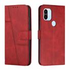 For Xiaomi Redmi A1+ Stitching Calf Texture Buckle Leather Phone Case(Red) - 1
