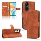 For OPPO A1 Pro Skin Feel Magnetic Flip Leather Phone Case(Brown) - 1