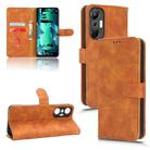 For Infinix Hot 20S Skin Feel Magnetic Flip Leather Phone Case(Brown) - 1