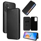 For Xiaomi Redmi 11 Prime 4G Carbon Fiber Texture Flip Leather Phone Case(Black) - 1