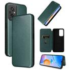 For Xiaomi Redmi 11 Prime 4G Carbon Fiber Texture Flip Leather Phone Case(Green) - 1