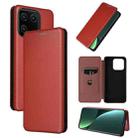 For Xiaomi 13 Carbon Fiber Texture Flip Leather Phone Case(Brown) - 1