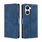 For Huawei nova 10 SE Skin Feel Crocodile Magnetic Clasp Leather Phone Case(Blue) - 1