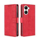 For Huawei nova 10 SE Skin Feel Crocodile Magnetic Clasp Leather Phone Case(Red) - 1