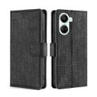 For Huawei nova 10 SE Skin Feel Crocodile Magnetic Clasp Leather Phone Case(Black) - 1