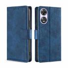 For OPPO A58 5G Skin Feel Crocodile Magnetic Clasp Leather Phone Case(Blue) - 1