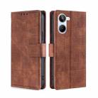 For Realme 10 4G Skin Feel Crocodile Magnetic Clasp Leather Phone Case(Brown) - 1