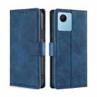 For Realme C30s Skin Feel Crocodile Magnetic Clasp Leather Phone Case(Blue) - 1