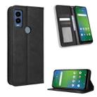 For Cricket Innovate E 5G Magnetic Buckle Retro Texture Leather Phone Case(Black) - 1