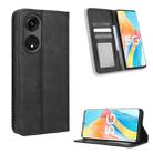 For OPPO A1 Pro Magnetic Buckle Retro Texture Leather Phone Case(Black) - 1