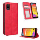 For TCL ION Z Magnetic Buckle Retro Texture Leather Phone Case(Red) - 1