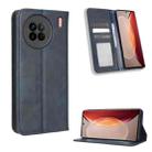 For vivo X90 5G Magnetic Buckle Retro Texture Leather Phone Case(Blue) - 1