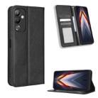 For Tecno Pova 4 Magnetic Buckle Retro Texture Leather Phone Case(Black) - 1