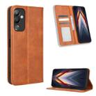 For Tecno Pova 4 Magnetic Buckle Retro Texture Leather Phone Case(Brown) - 1