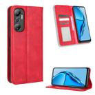 For Infinix Hot 20 4G X682B Magnetic Buckle Retro Texture Leather Phone Case(Red) - 1