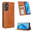 For Infinix Hot 20 4G X682B Magnetic Buckle Retro Texture Leather Phone Case(Brown) - 1
