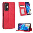 For Infinix Hot 20 5G X666B Magnetic Buckle Retro Texture Leather Phone Case(Red) - 1