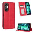 For Infinix Hot 20S X6827 Magnetic Buckle Retro Texture Leather Phone Case(Red) - 1