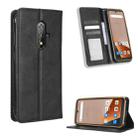 For Blackview BV5200 Magnetic Buckle Retro Texture Leather Phone Case(Black) - 1