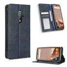 For Blackview BV5200 Magnetic Buckle Retro Texture Leather Phone Case(Blue) - 1