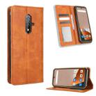 For Blackview BV5200 Magnetic Buckle Retro Texture Leather Phone Case(Brown) - 1