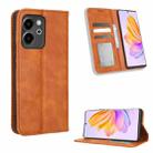 For Honor 80 SE 5G Magnetic Buckle Retro Texture Leather Phone Case(Brown) - 1