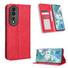 For Honor 80 Pro 5G Magnetic Buckle Retro Texture Leather Phone Case(Red) - 1