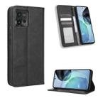 For Motorola Moto G72 4G Magnetic Buckle Retro Texture Leather Phone Case(Black) - 1