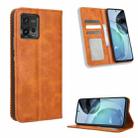 For Motorola Moto G72 4G Magnetic Buckle Retro Texture Leather Phone Case(Brown) - 1