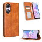 For OPPO A58 5G Magnetic Buckle Retro Texture Leather Phone Case(Brown) - 1