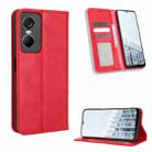 For Tecno Pop 6 Pro BE8 Magnetic Buckle Retro Texture Leather Phone Case(Red) - 1