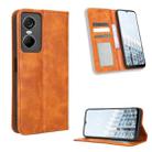 For Tecno Pop 6 Pro BE8 Magnetic Buckle Retro Texture Leather Phone Case(Brown) - 1