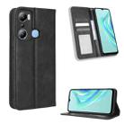 For Infinix Hot 20i Magnetic Buckle Retro Texture Leather Phone Case(Black) - 1