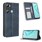 For Infinix Hot 20i Magnetic Buckle Retro Texture Leather Phone Case(Blue) - 1
