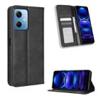 For Xiaomi Redmi Note 12 5G Magnetic Buckle Retro Texture Leather Phone Case(Black) - 1
