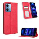 For Xiaomi Redmi Note 12 5G Magnetic Buckle Retro Texture Leather Phone Case(Red) - 1