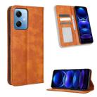 For Xiaomi Redmi Note 12 5G Magnetic Buckle Retro Texture Leather Phone Case(Brown) - 1